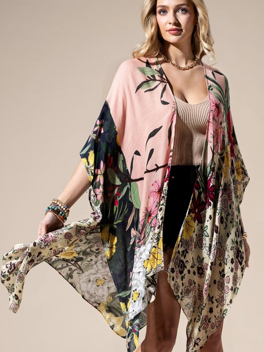 Floral Print Kimono Lightweight Boho Duster Airy Cardigan